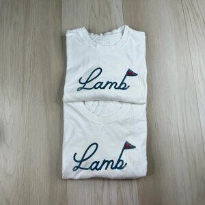 Lot Of 2 Lamb Crafted Mens White Soft Touch Comfortable Y2K Casualwear T-Shirt